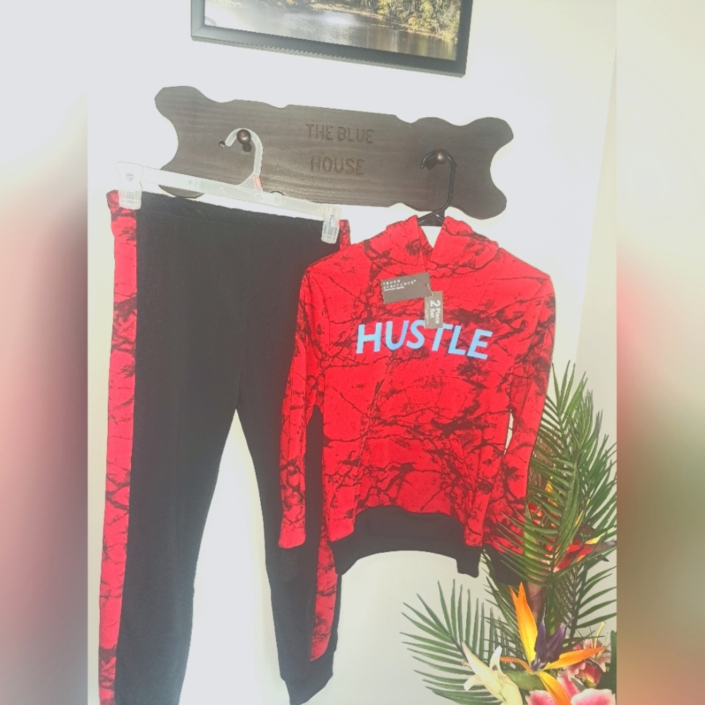 Truth Substance Common Sense Hustle 2Pcs Sz 10 Hoodie Jogger Set NEW